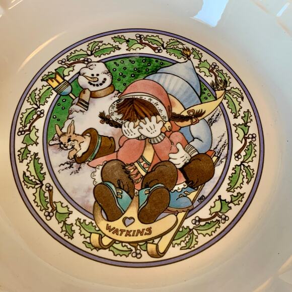 Watkins Country Kids Collectors Pie Plate SNOW MAGIC #6277 1989 Recipe Apple Pie - Picture 4 of 9